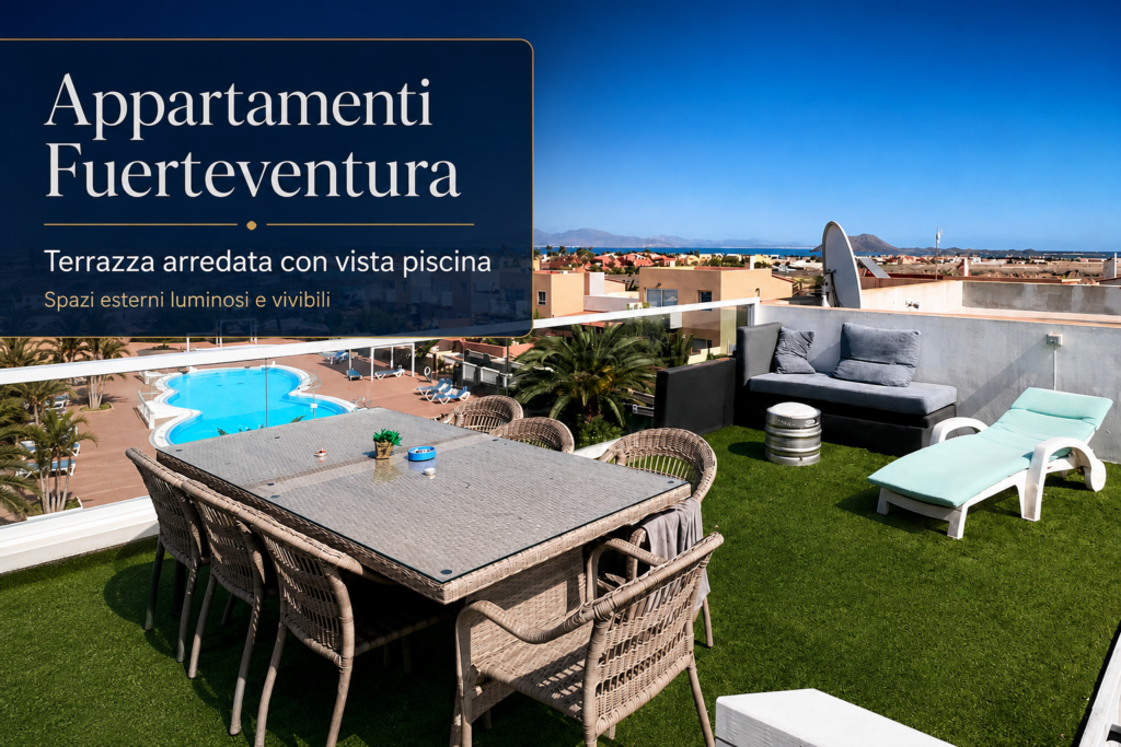 Appartamento con terrazza e vista mare a Fuerteventura